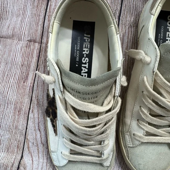 Golden Goose Superstar Sneakers in White and Beige - Picture 10 of 13